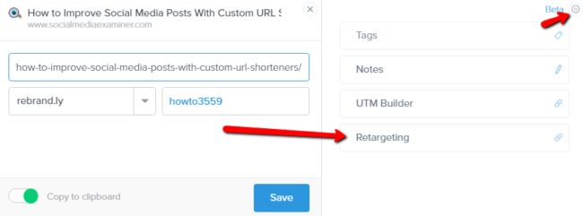 Hit the Retargeting Button After Adding a New Link