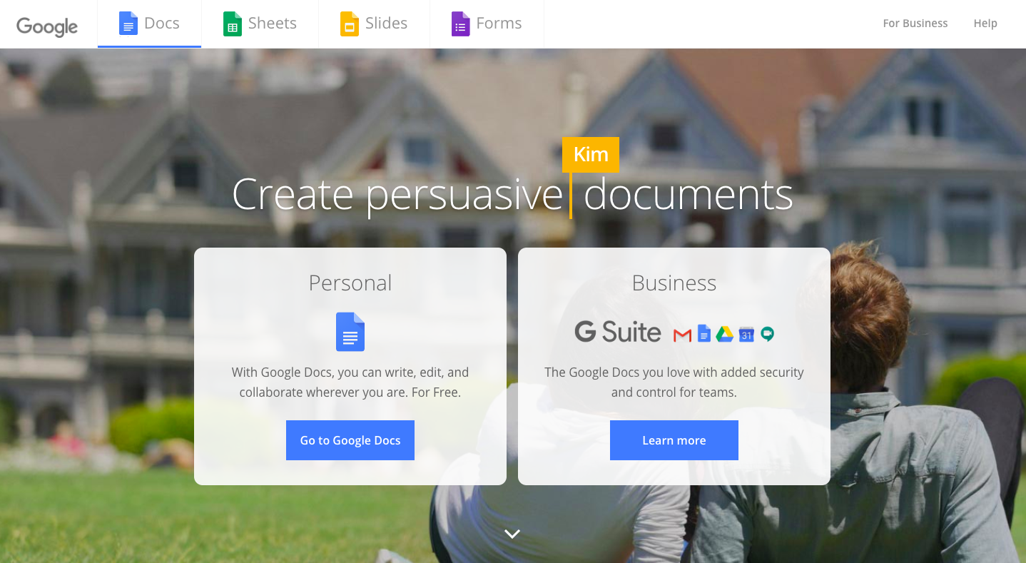 Google Docs - best content marketing tools