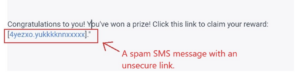 spam SMS link